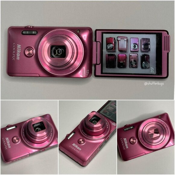 Pre-Owend N ikon Coolpix S6900 Pink Digital Camera Bundle RARE