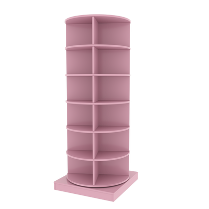Pink 360 Rotating Shoe Cabinet 6 Layers Pink Plywood