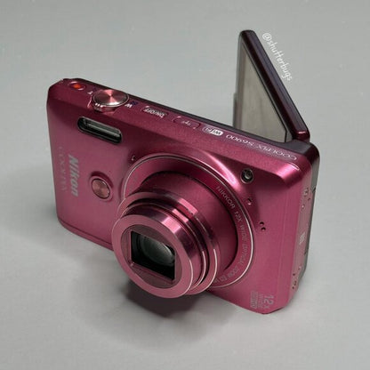 Pre-Owend N ikon Coolpix S6900 Pink Digital Camera Bundle RARE
